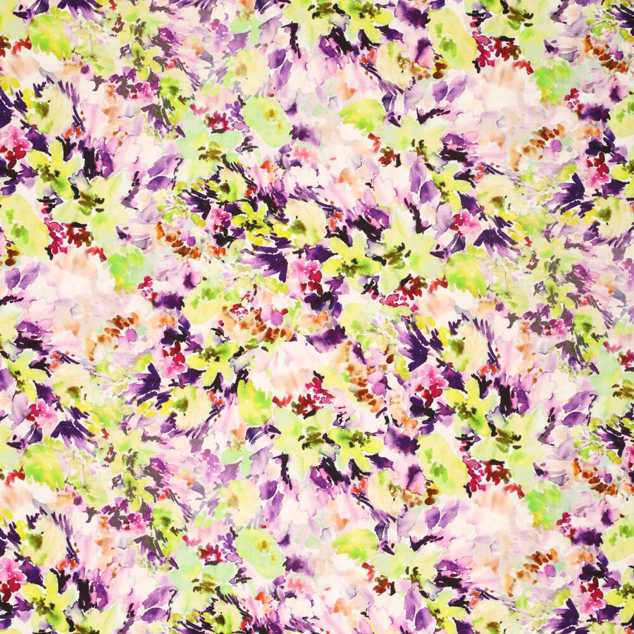Painted Flowers Viscose Spandex (20923)