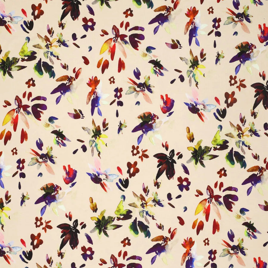 Painted Leaves Viscose Spandex (20926)