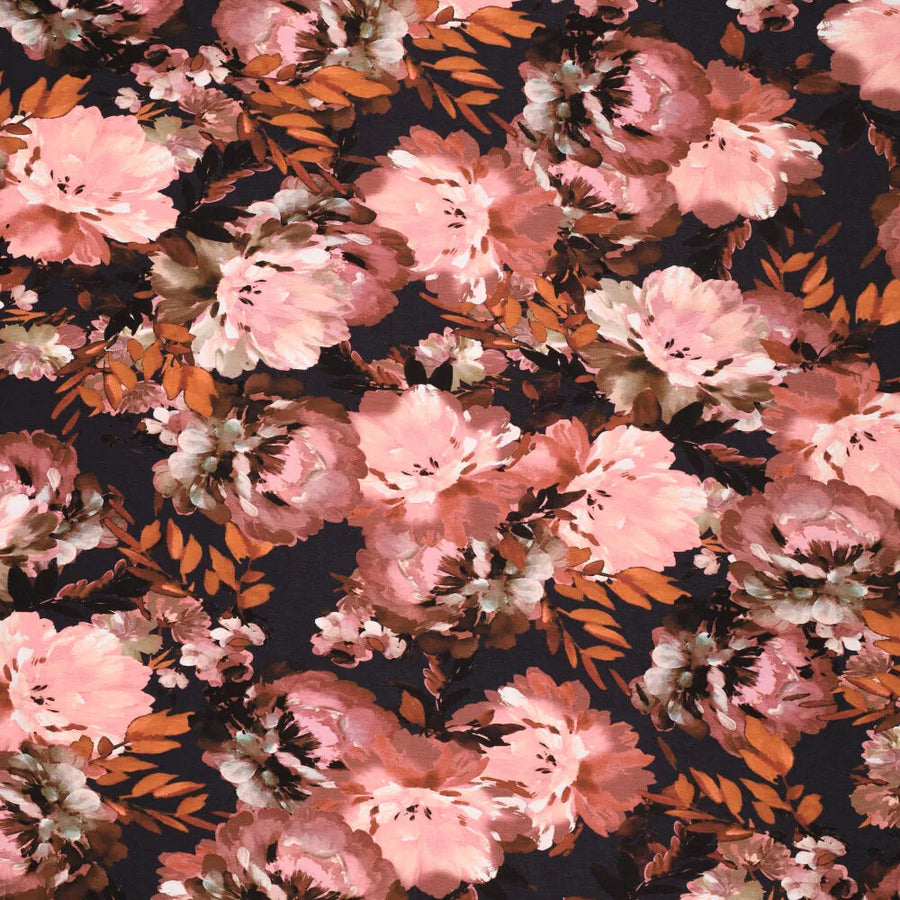 Bold Painted Flowers Viscose Spandex (21147)
