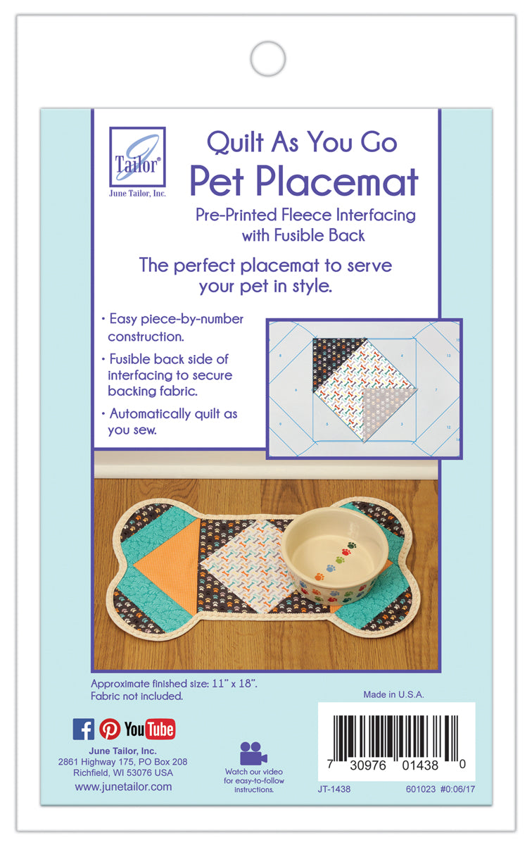 Quilt As You Go Pet Placemats