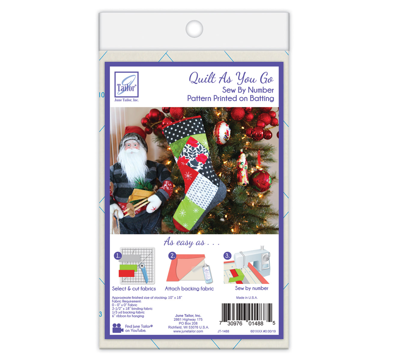 Quilt As You Go Christmas Stocking