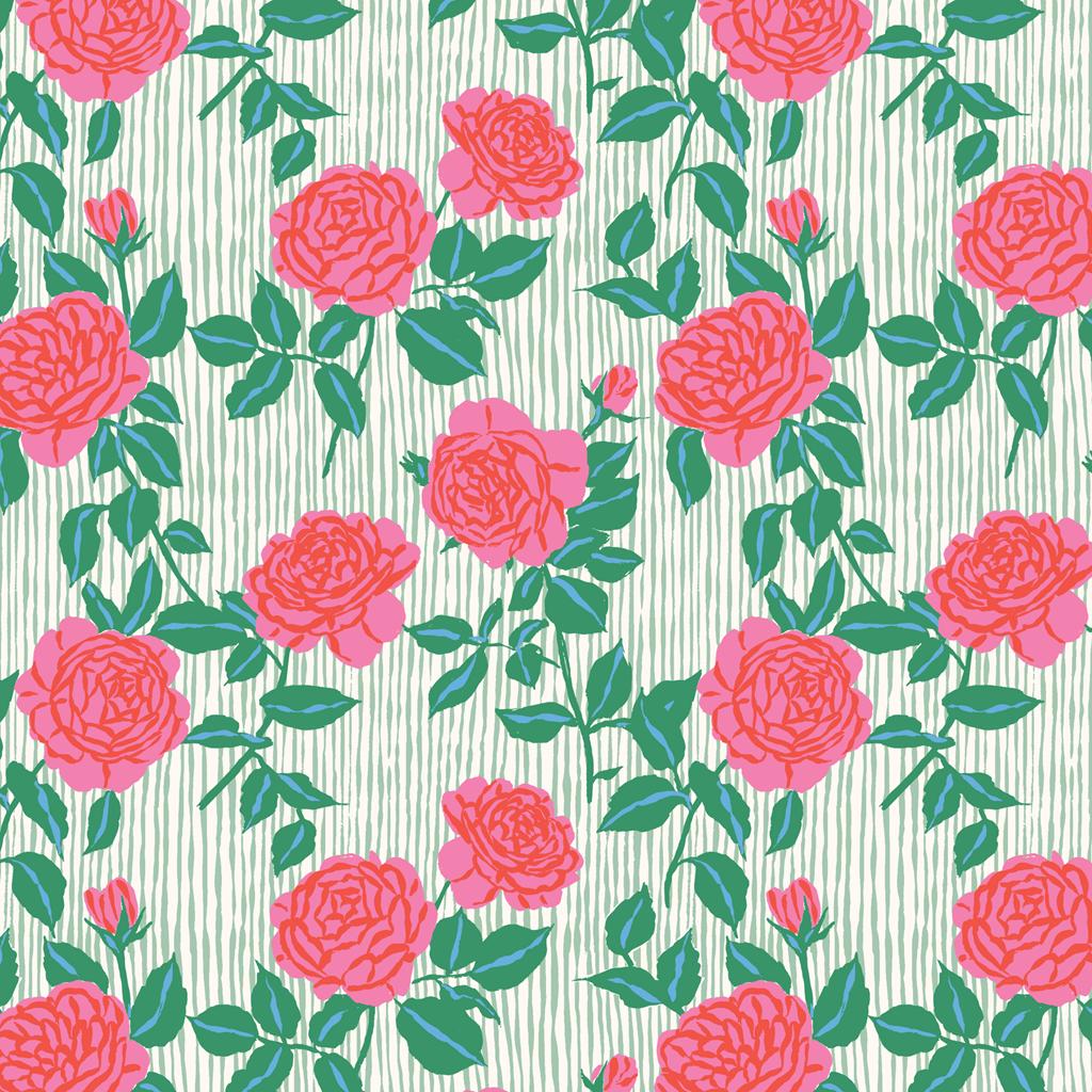 Rain Roses | Green/Pink