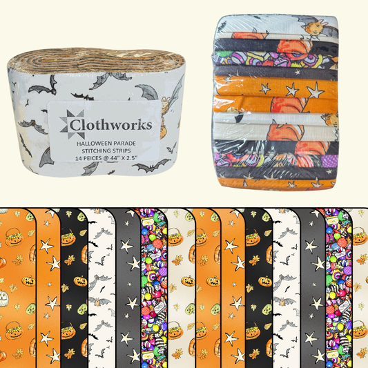Clothworks-Halloween Parade 2.5'' Stitching Strips