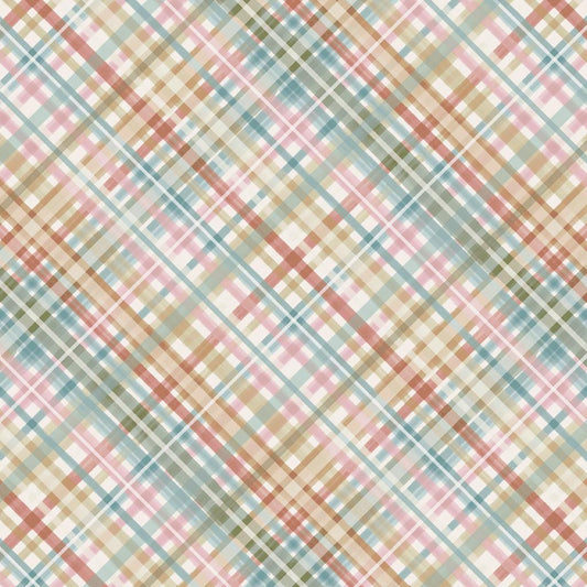 Purrfect Pals -Diagonal Plaid