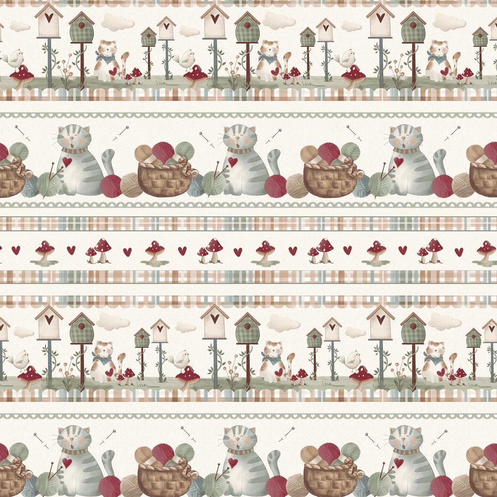 Purrfect Pals -Border Stripe