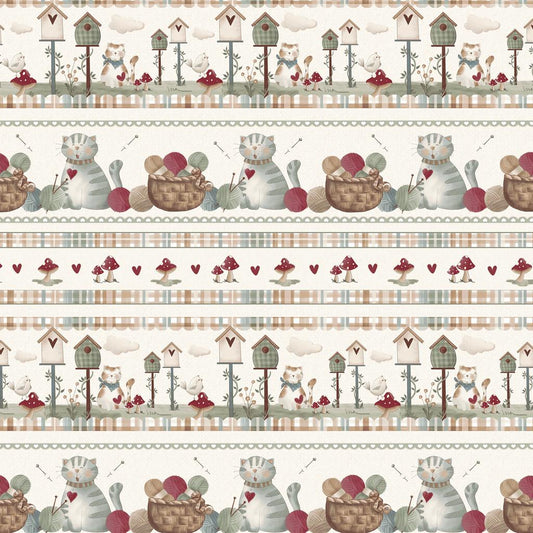 Purrfect Pals -Border Stripe