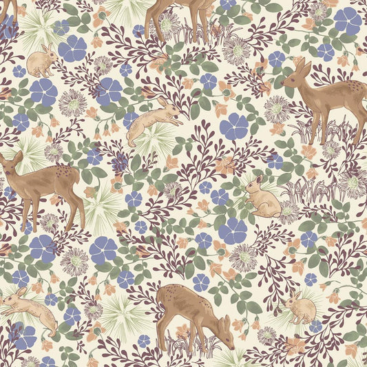 Deer and Rabbits Floral