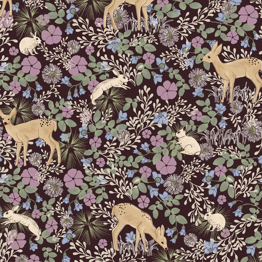 Deer and Rabbits Floral