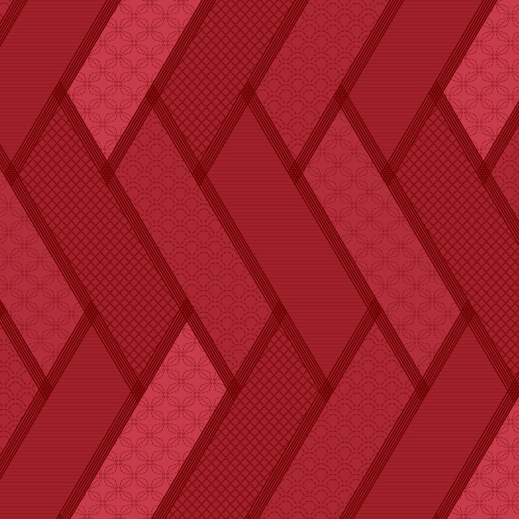 Stitched Geometric Patterns - Red