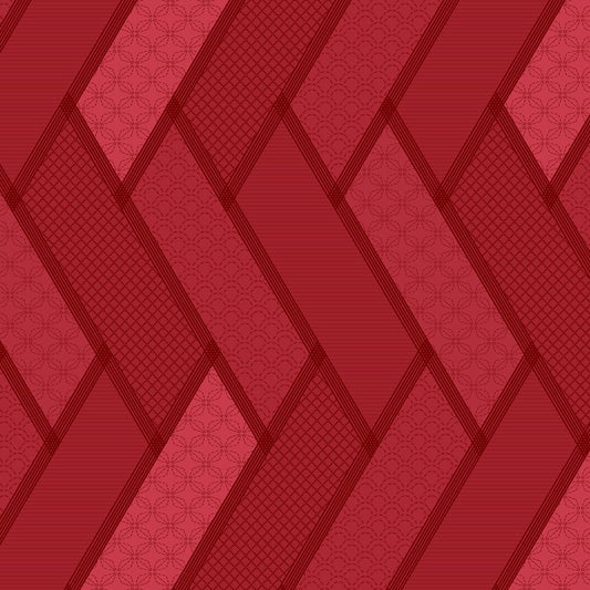 Stitched Geometric Patterns - Red