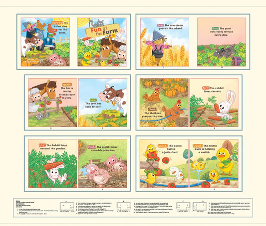 Fun At The Farm Book Panel - Cream