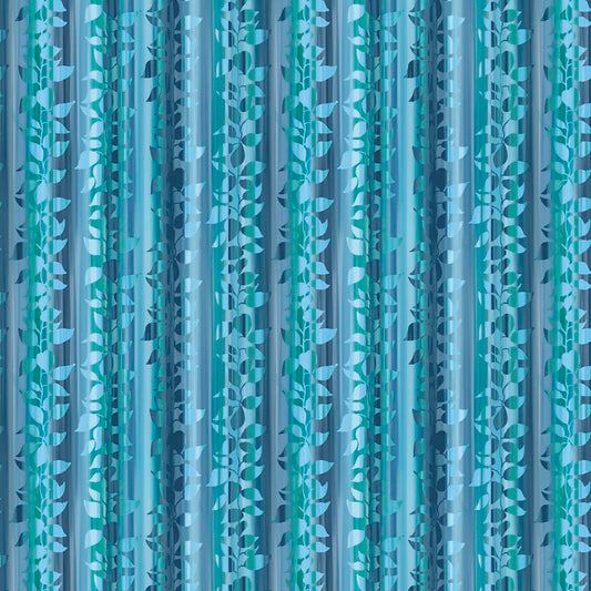 Vine Stripe - Teal