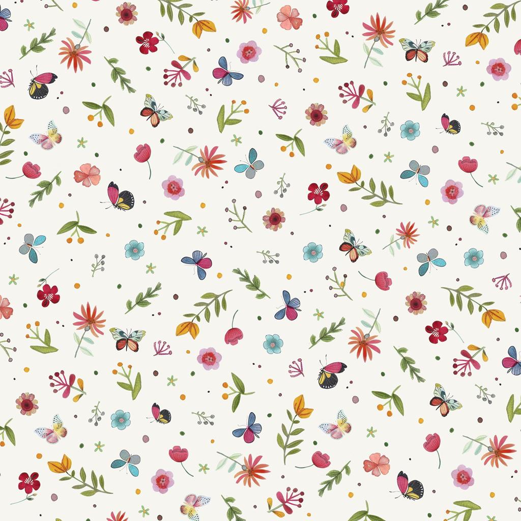 Mini Butterflies and Floral Toss - Multi