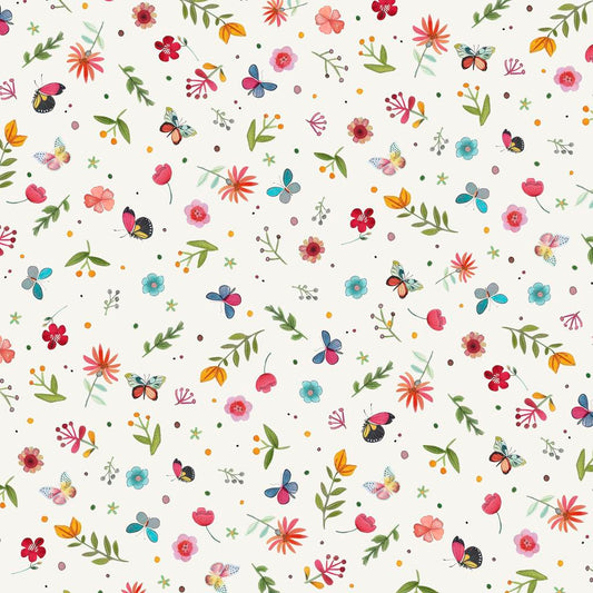 Mini Butterflies and Floral Toss - Multi