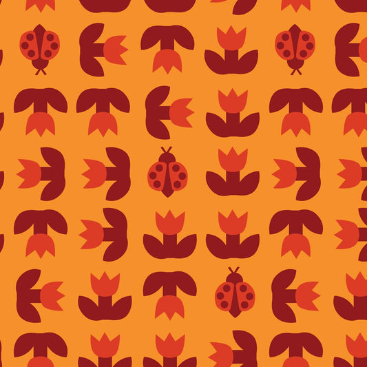 Ladybird and Tulip - Gold