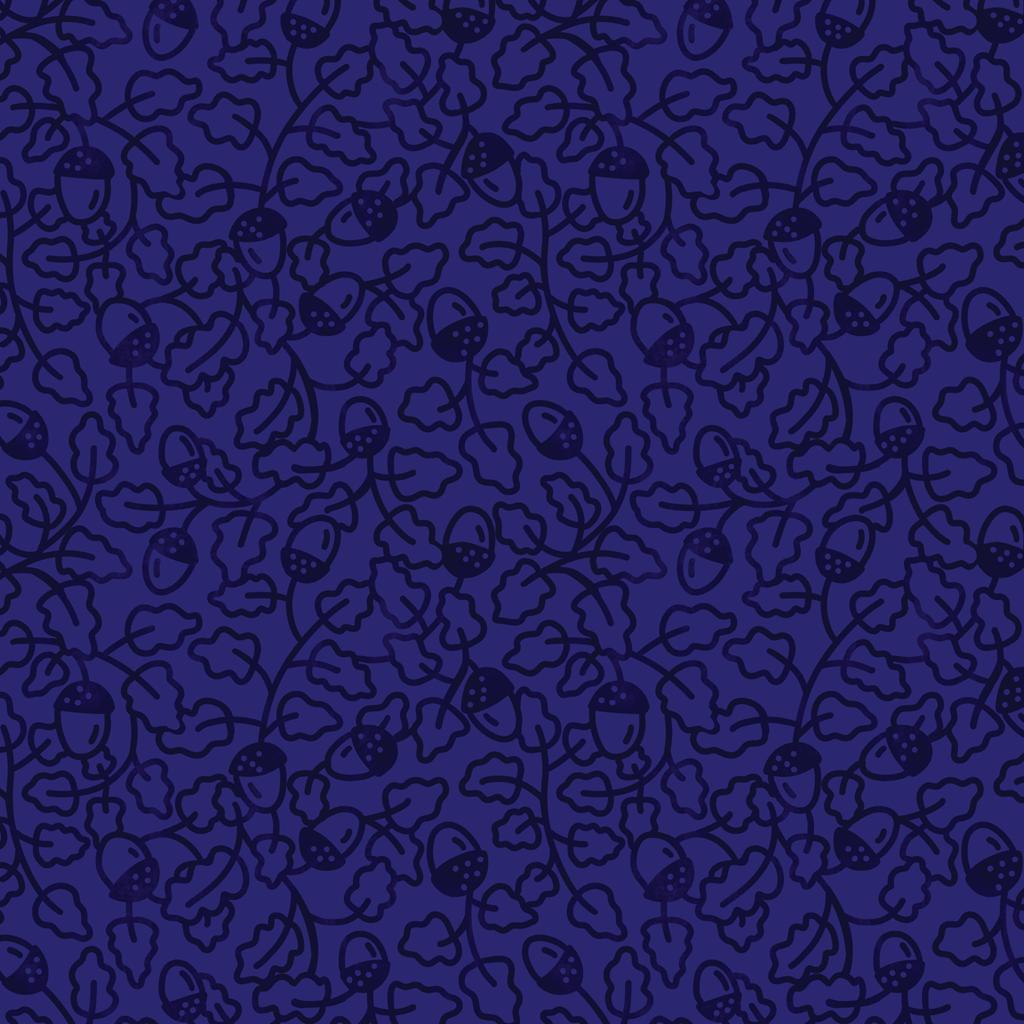 Oak Leaves - Blue/Navy