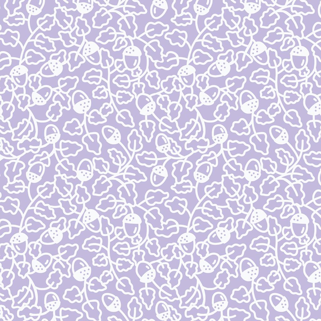 Oak Leaves - Light Blue/White