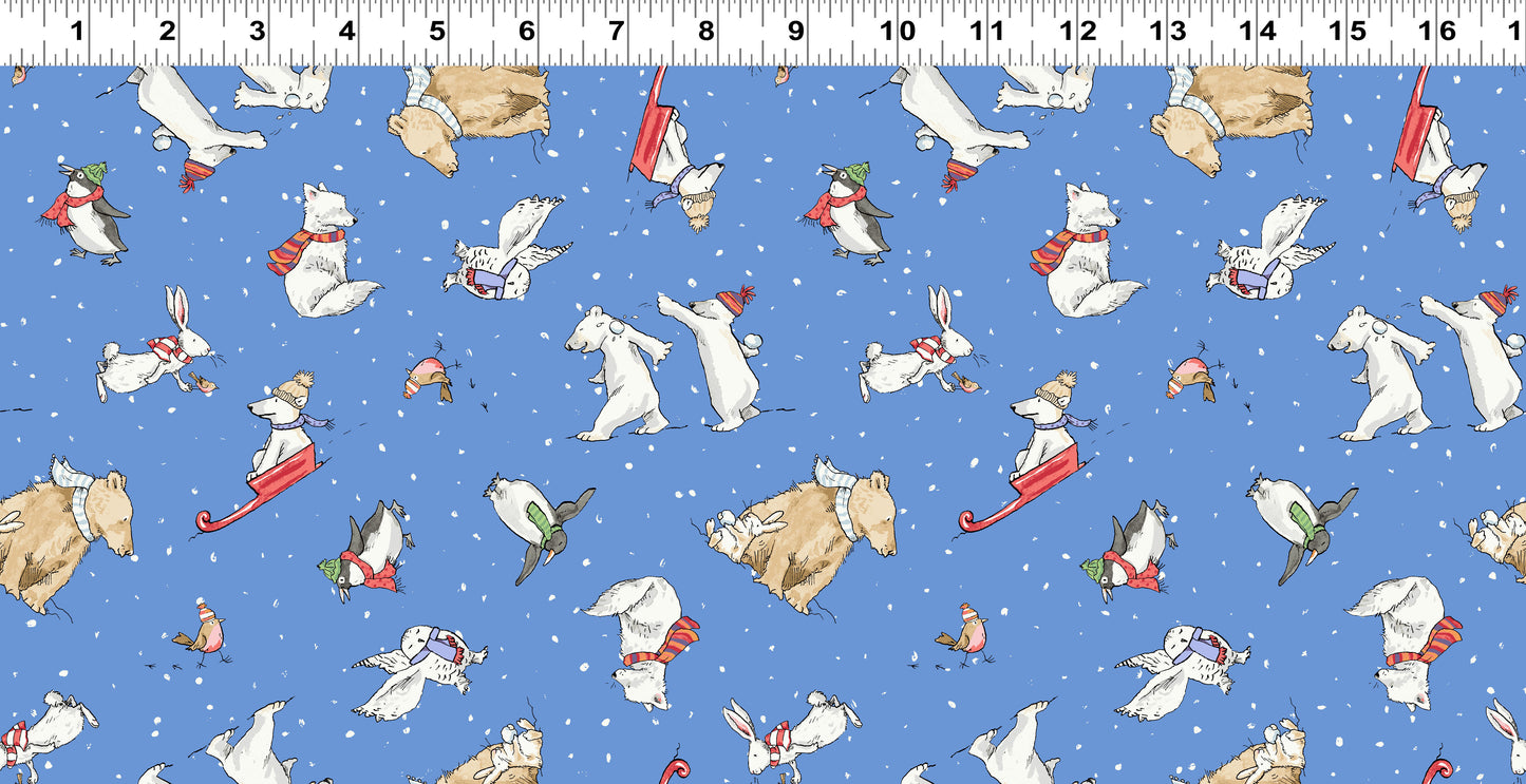 Snowtime Animals Flannel