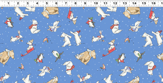 Snowtime Animals Flannel