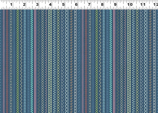 Emb Stripe - Dark Denim