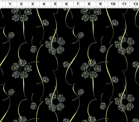 Ribbon Floral - Black