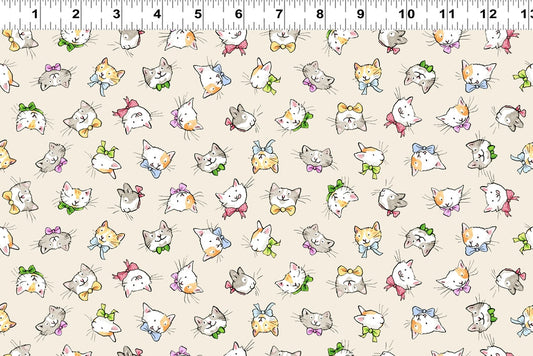 Cat Faces - Light Khaki