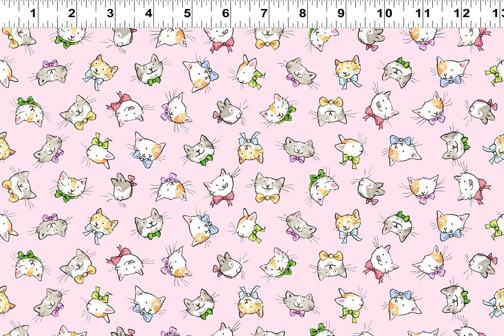Cat Faces - Light Pink