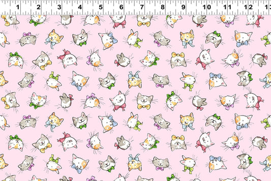 Cat Faces - Light Pink