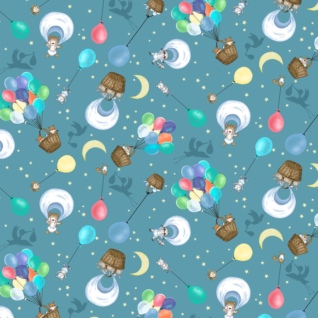 Baskets and Balloons - Dark Teal