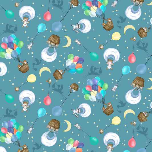 Baskets and Balloons - Dark Teal