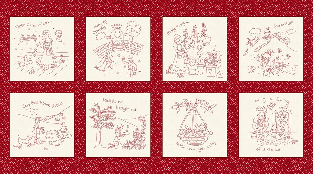 Redwork Rhymes - Nursery Rhyme Blocks