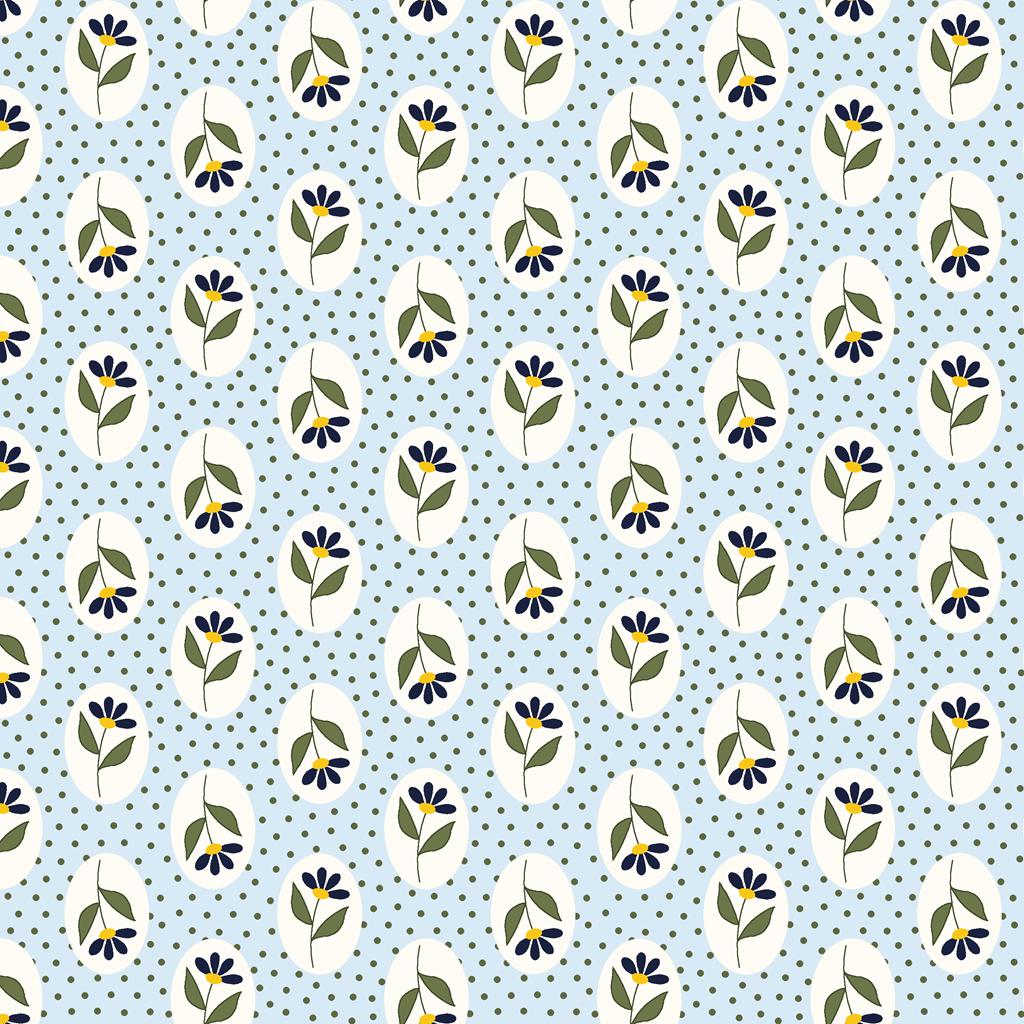 Cameo Floral - Light Blue