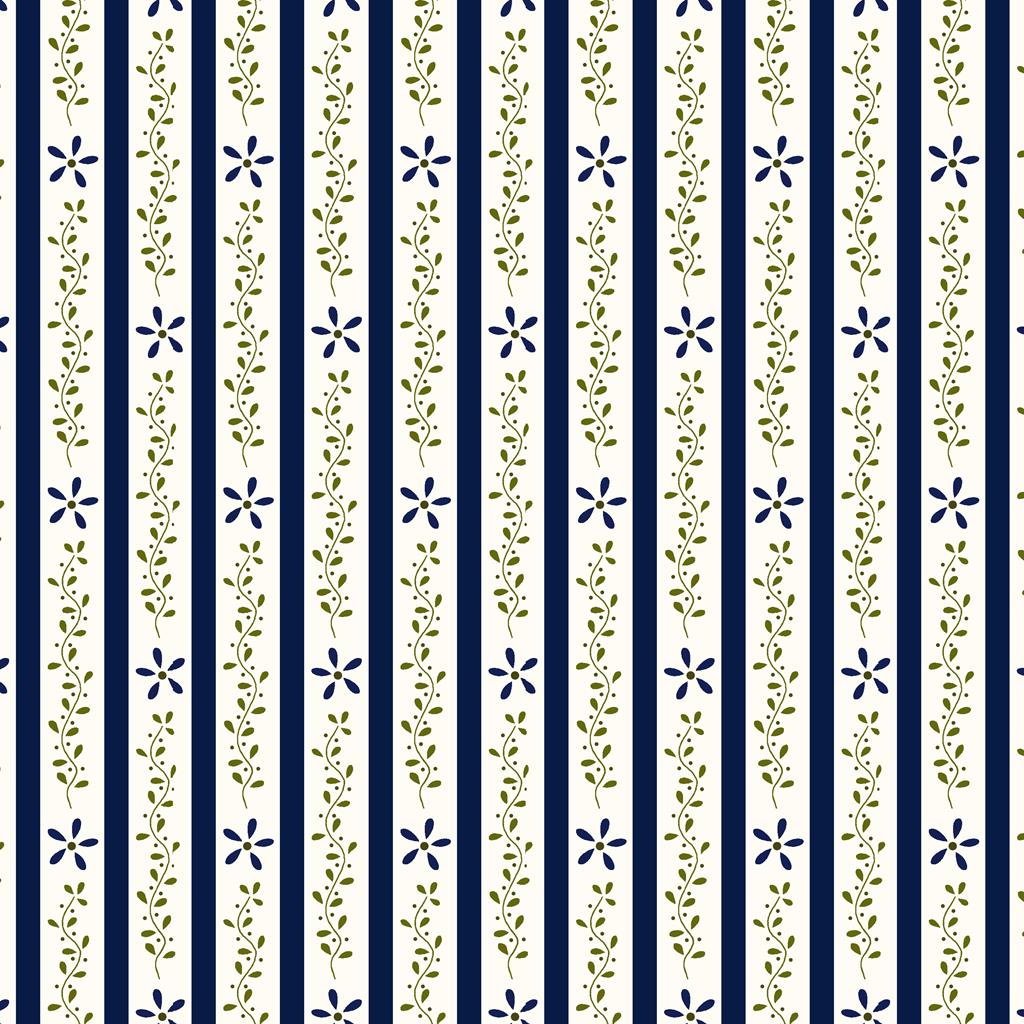Vine Stripe - Blue