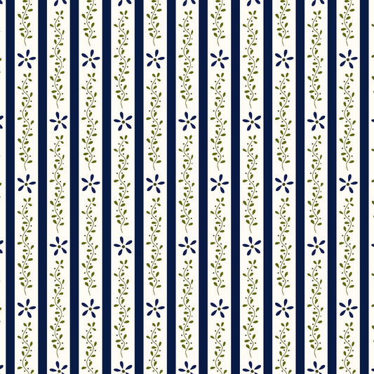 Vine Stripe - Blue