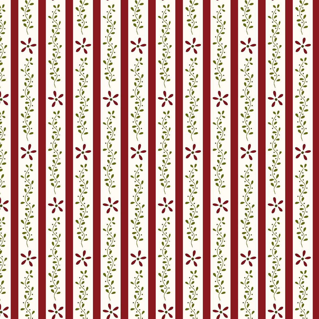 Vine Stripe - Red