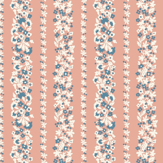 Denim Florals Topiary Stripe 402B