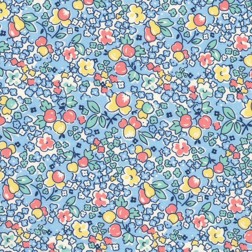 Flowers Fruits - Blue