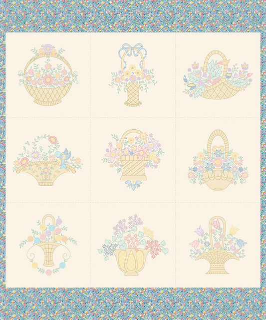 Panel Baskets Flowers - Multi