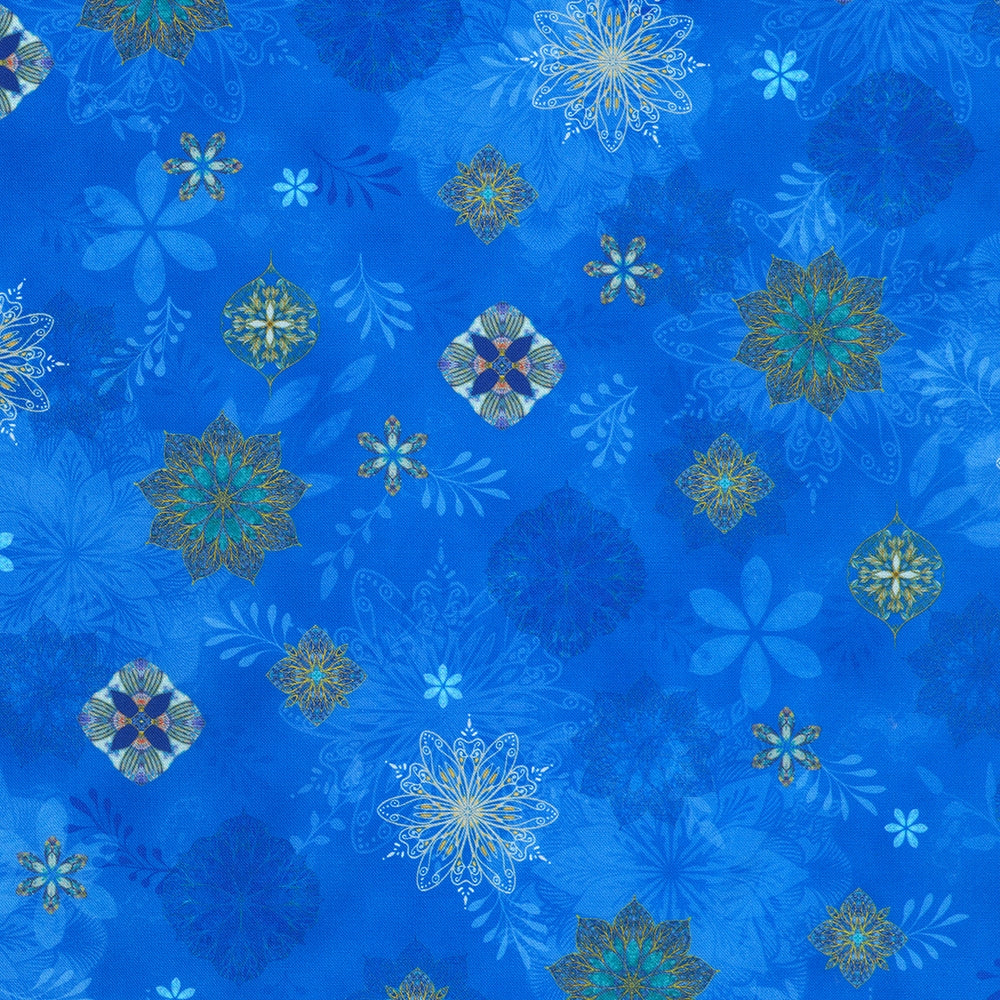 Tossed Floating Medallions - Azure