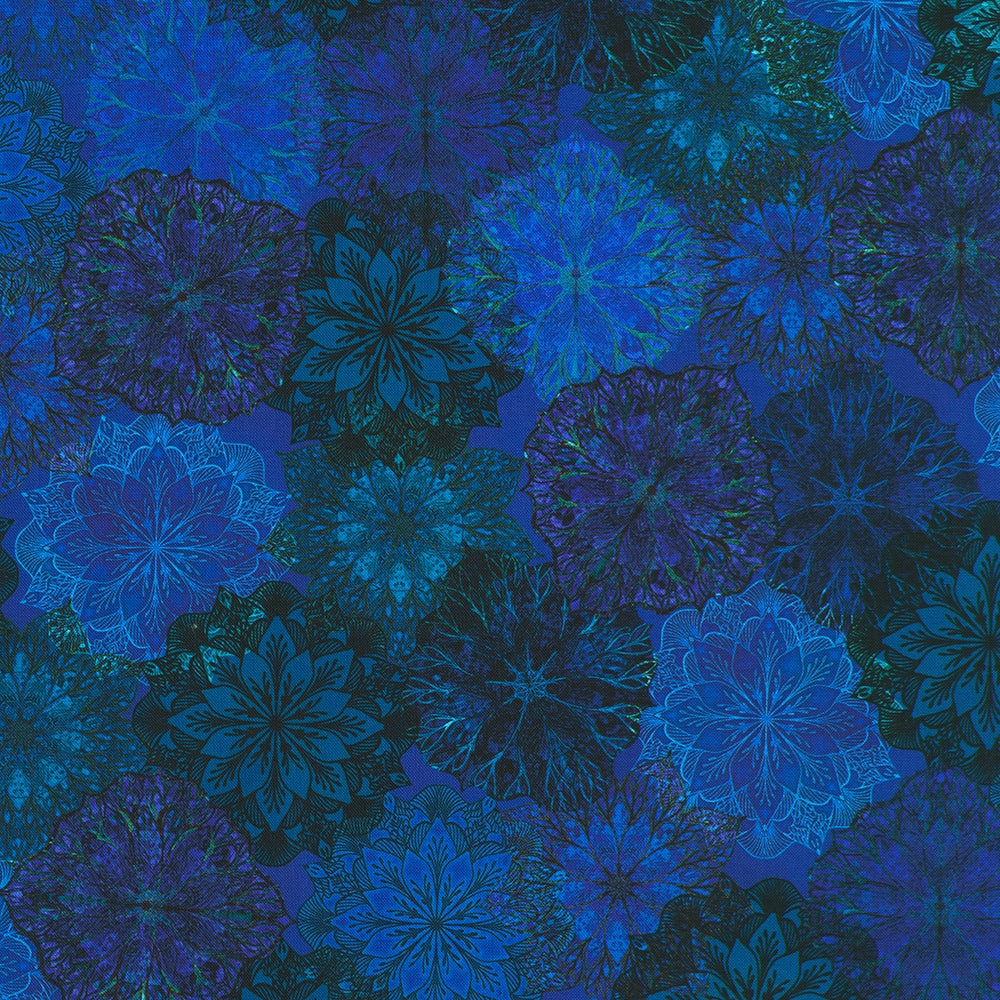Tonal Packed Medallions - Ocean