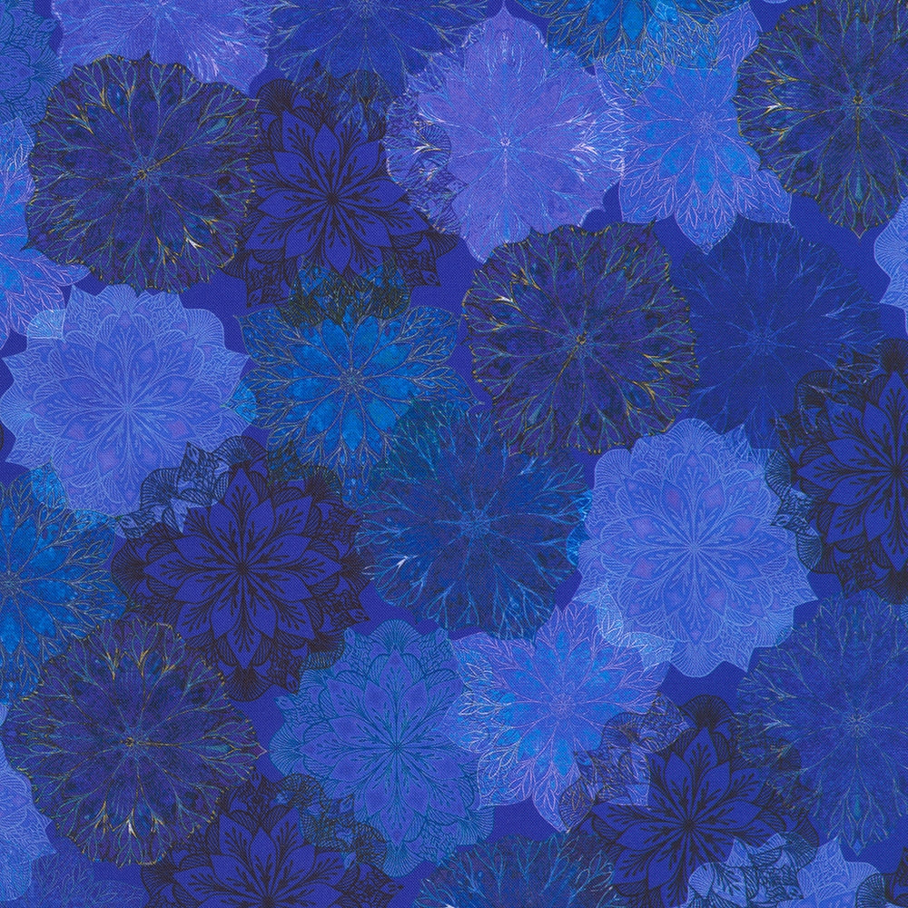 Tonal Packed Medallions - Indigo