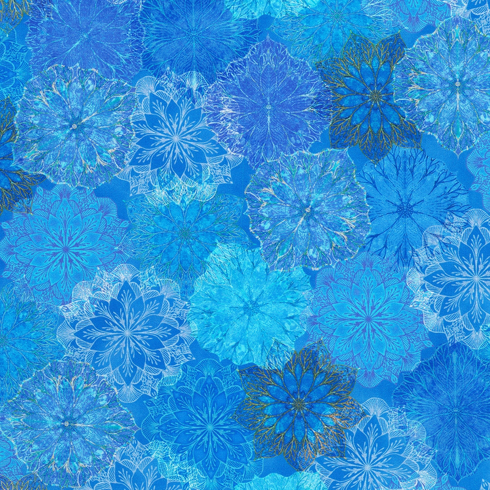 Tonal Packed Medallions - Azure