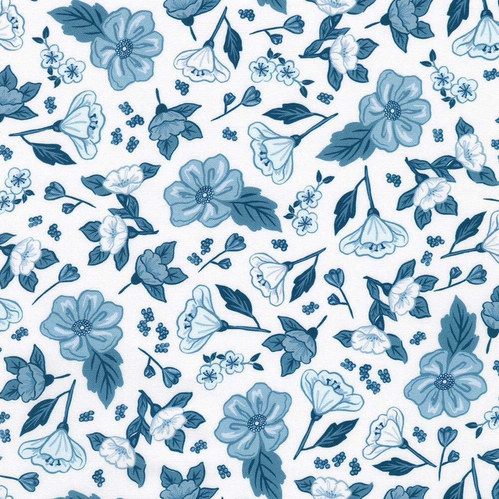 Tossed Flowers - Chambray