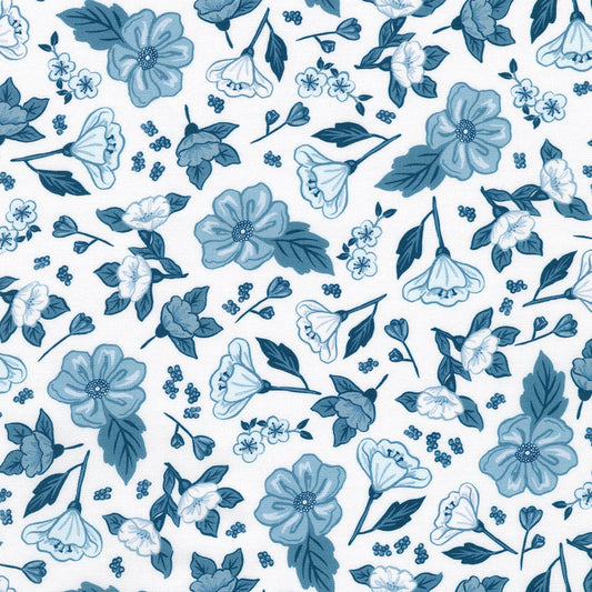 Tossed Flowers - Chambray
