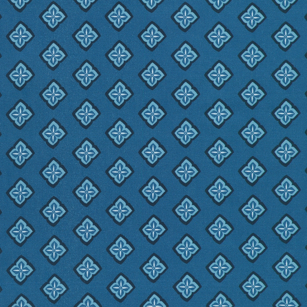 Flower Grid - Denim