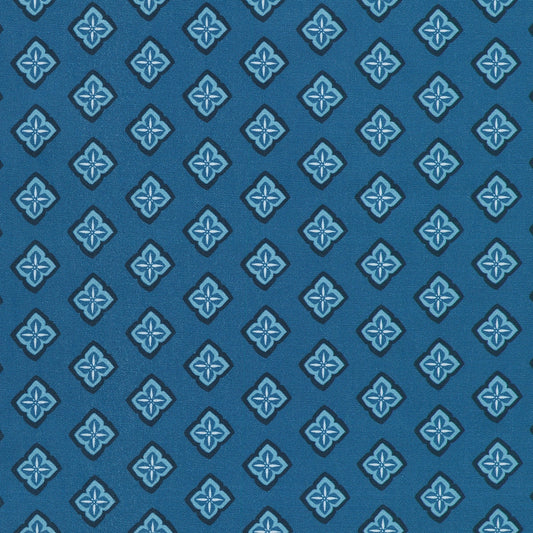 Flower Grid - Denim