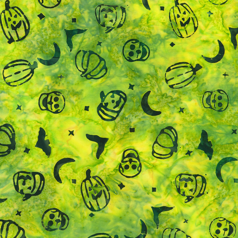 Pumpkins Bats Skulls - Acid Lime