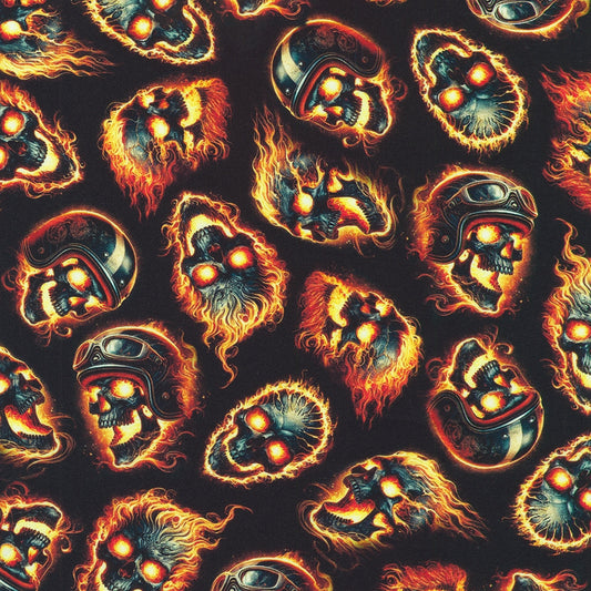 Skulls Flames - Black