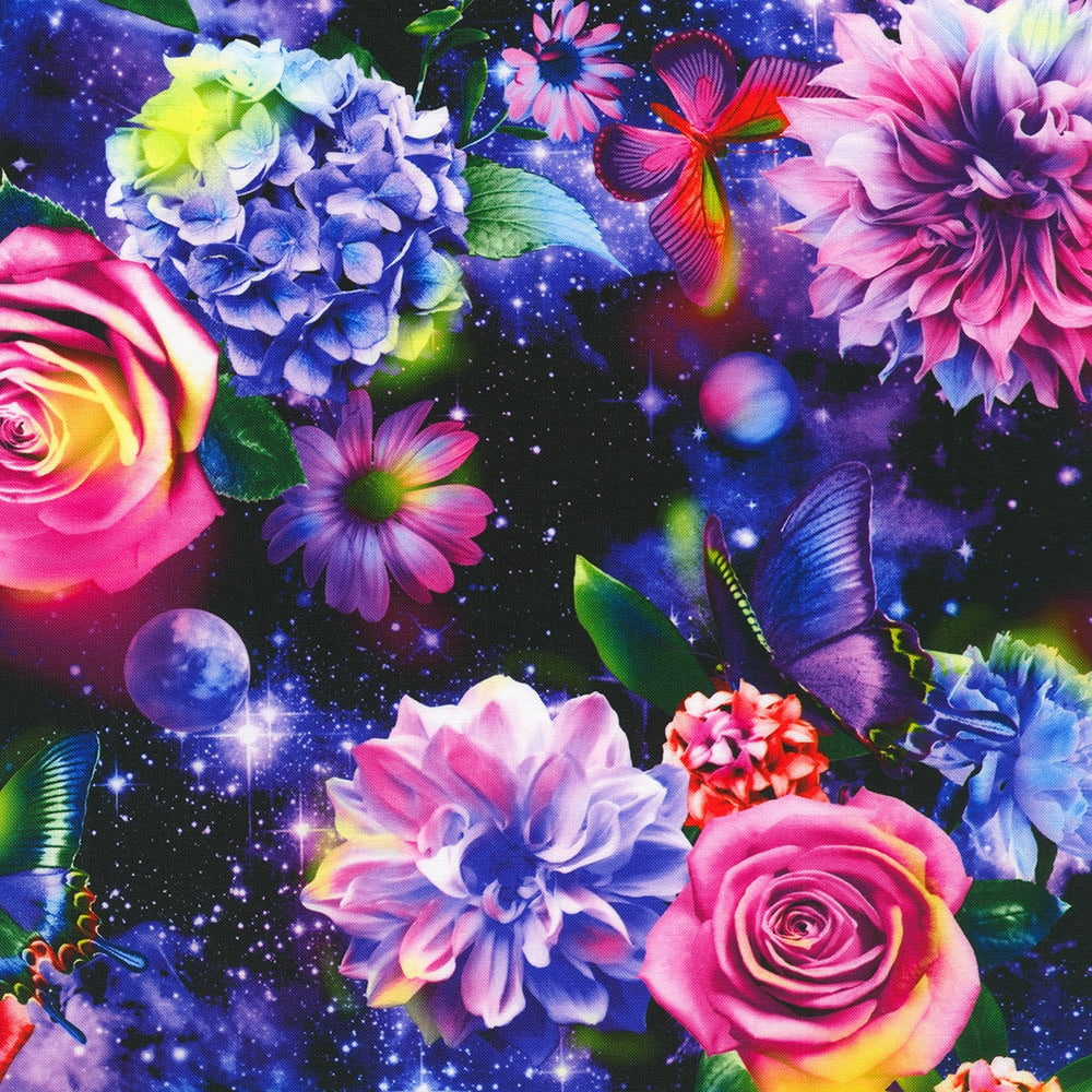 Florals Butterflies Galactic Sky - Celestial