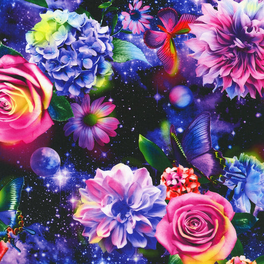 Florals Butterflies Galactic Sky - Celestial